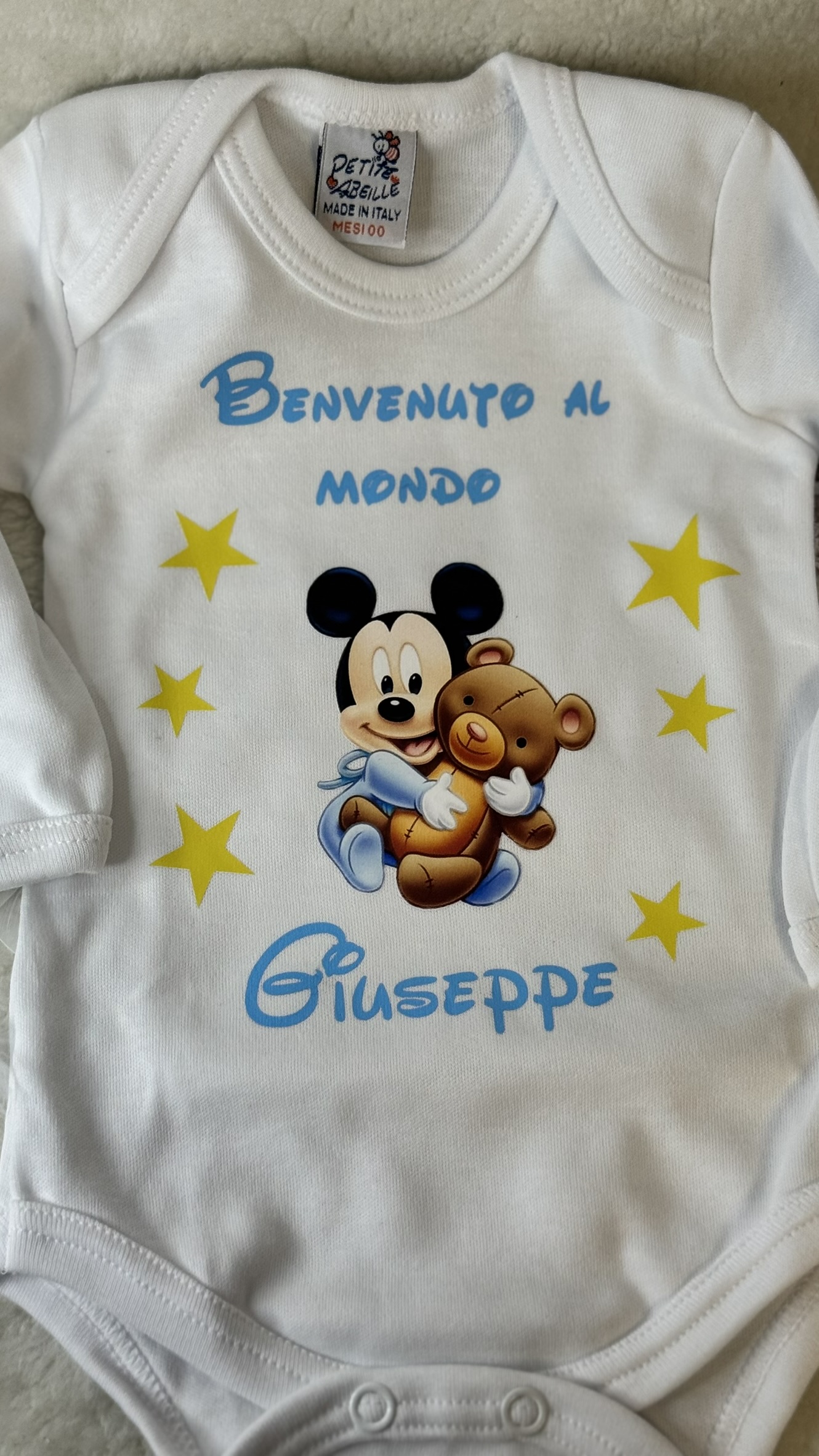Body Neonato Disney Personalizzato con Nome – Cotone 100% - immagine 3