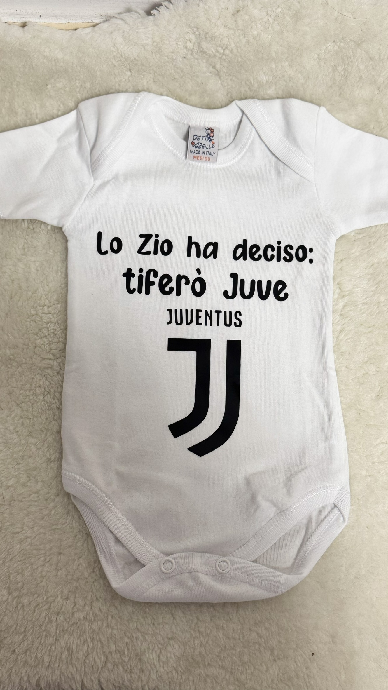 Body Neonato Personalizzato Bianconero per Piccoli Tifosi - immagine 3