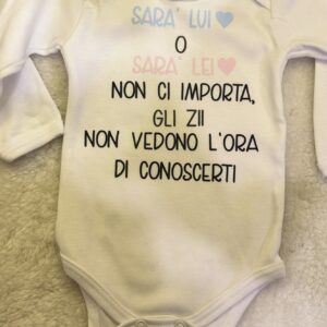 Body Neonato Personalizzato Zii Non Vedono l’Ora di Conoscerti
