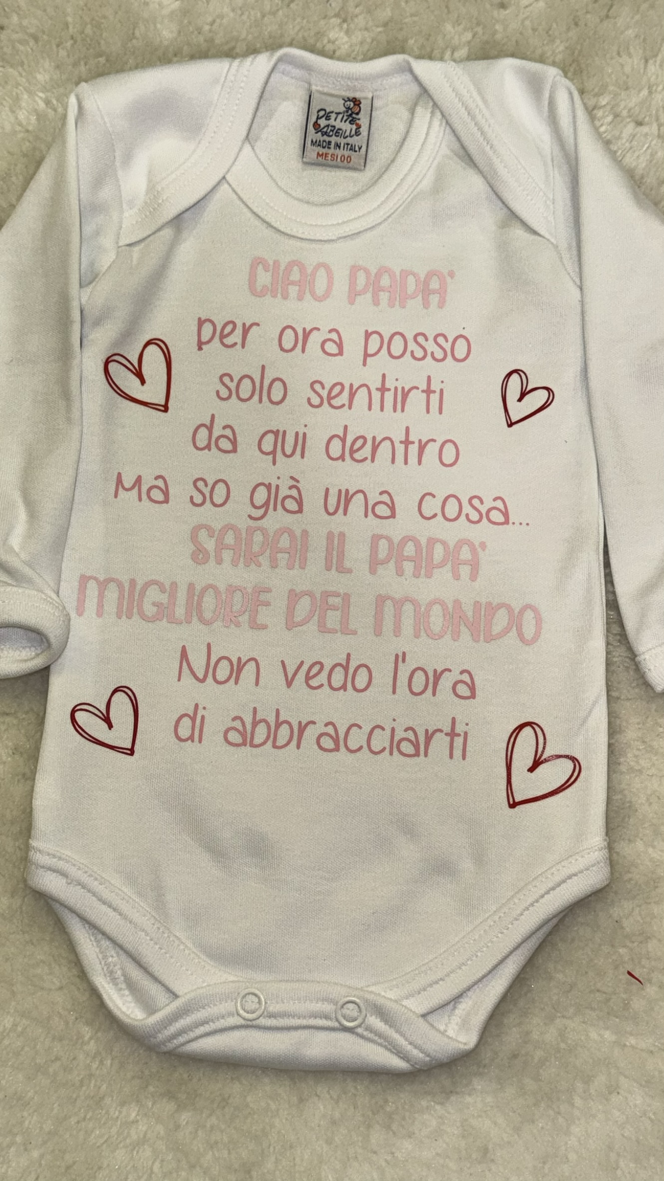 Body Neonato Personalizzato con Dedica Papà