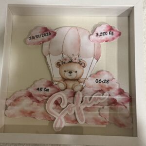 Shadow Box Nascita Bimba Personalizzata con Nome