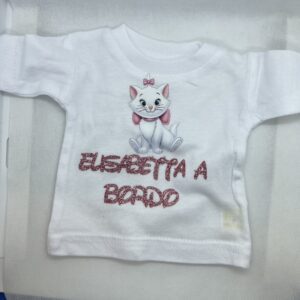 Maglia Personalizzata da Auto Bimba &ldquo;Nome a Bordo&rdquo; con Personaggio